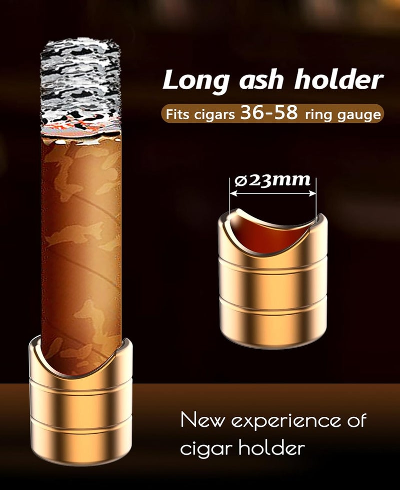 eddyrise Luxury Metal Cigar Holder, Vertical Long Ash Holder & Horizontal Rest, Fits 36-58 Ring Gauge, Essential Cigar Holder Crafted for Steady Balance and Unwavering Hold, Compact & Elegant Design (Holder) - Image 3